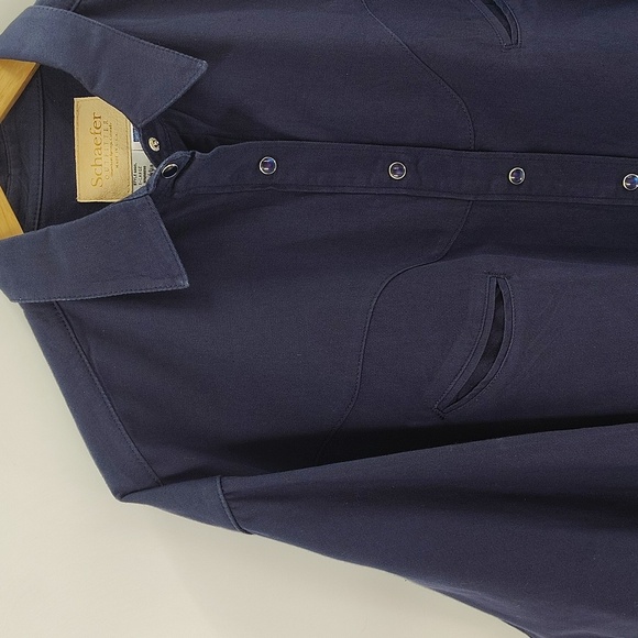 Schaefer Outfitters Pearl Snap Down Size XL navy Western Long Sleeve Shirt USA - Picture 2 of 11